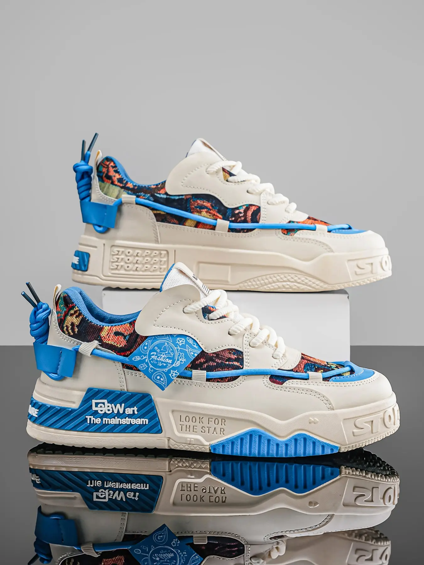 Men's Cartoon Graffiti Skate Shoes, Casual Thick Sole Sneakers, Soft Bottom, All-Season, Trendy Street Style, Perfect Gift, Skater Shoes