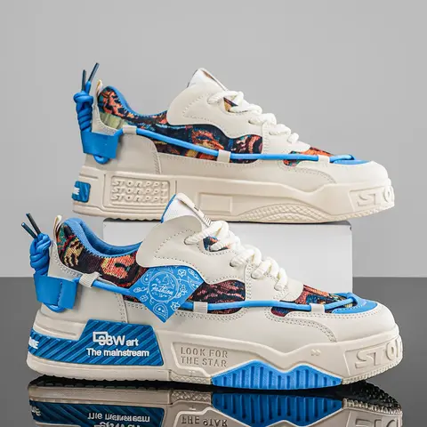 Men's Cartoon Graffiti Skate Shoes, Casual Skateboarding Shoes, Casual Thick Sole Sneakers, Soft Bottom, All-Season, Trendy Street Style, Streetwear Shoes, Perfect Gift, Skater Shoes, Trending Shoes