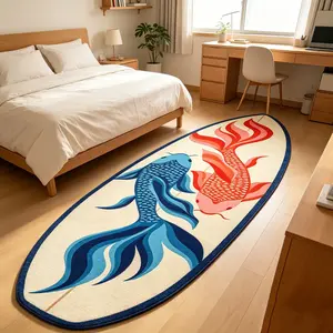 Creative Surfboard Shape Rug, Non-Rectangular Bedroom Bedside Mat, Anti-Slip, for Sofa Coffee Table Living Room