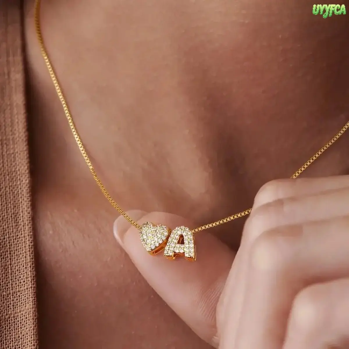Women's Dainty Heart Initial Necklace - A-Z Tiny Letters Personalized Pendant, Hypoallergenic Lead-Nickel Free Thin Cable, Minimalist Custom Name Choker Jewelry, All Seasons Gift Ideas For Her (Birthday, Valentine’s Day), Stackable, Charming Detail