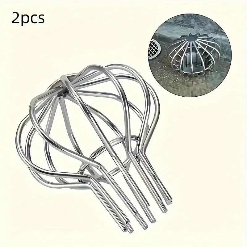 2PCS 304 Stainless Steel Roof Drain Guard, Anti-Clog Gutter Downspout Strainer Filter, Outdoor Drain Cover Protector for Leaves, Debris & Rainwater Drainage