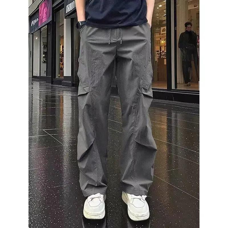 Kyn Apparel Men's Lightweight Cargo Parachute Pants Casual Loose Fit Straight Leg Quick Dry Streetwear Trousers