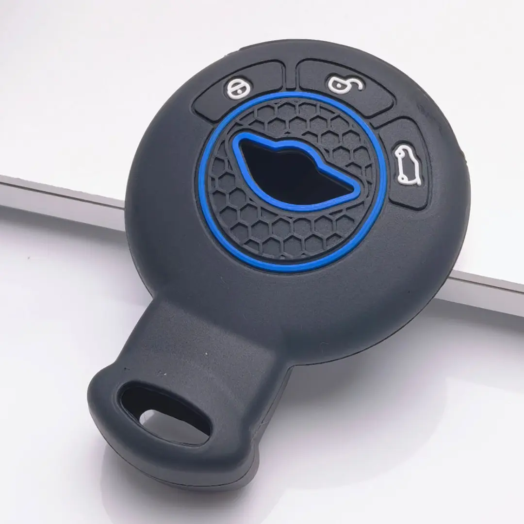 Silicone Key Fob Cover for BMW Mini Cooper R55 R56 R57 R58 R59 R60 R61 3 Button Smart Remote Key Full Protection Anti Scratch Soft Rubber Key Case Car Key Accessories Replacement Key Skin Cover
