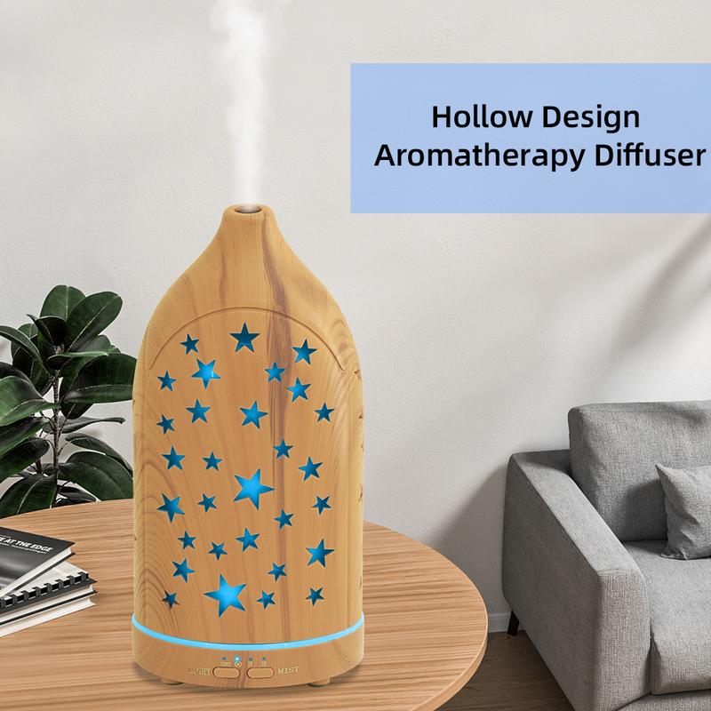 Star Hollow Essential Oil Diffuser Auto Shutoff 7 Color LED Lights Ultrasonic Quiet Operation Perfect for Bedroom Office or Yoga Studio Aromatherapy Humidifier for Anxiety Relief