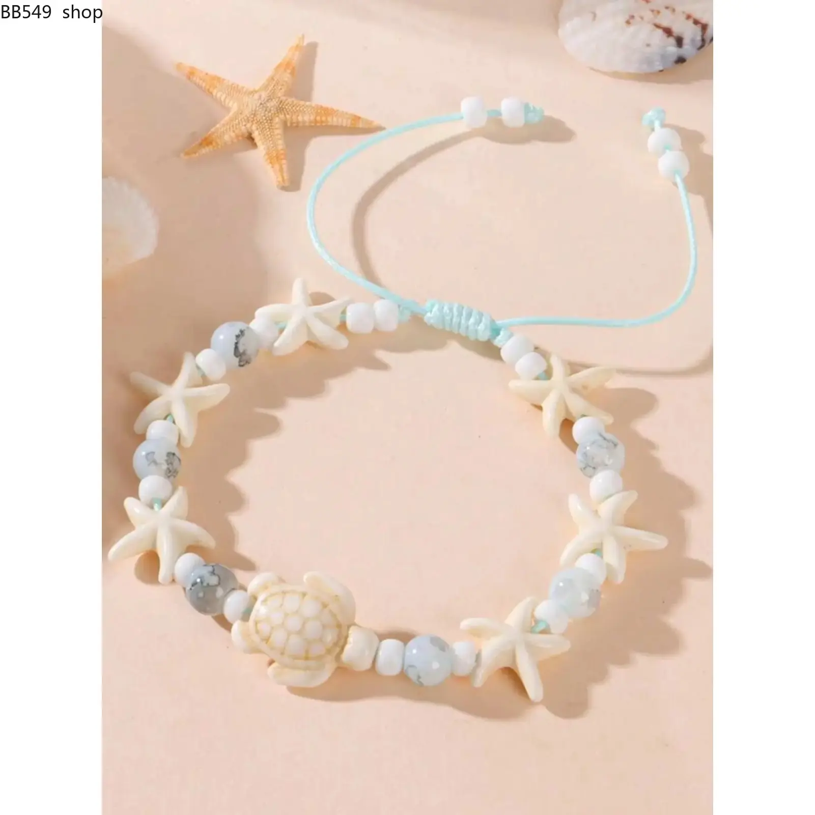 Bohemian Turtle Starfish Handmade Beaded Bracelet, Boho Style Bracelet, Adjustable Cute Couple Bracelet, Perfect for Daily Wear and Beach Vacation Gifts