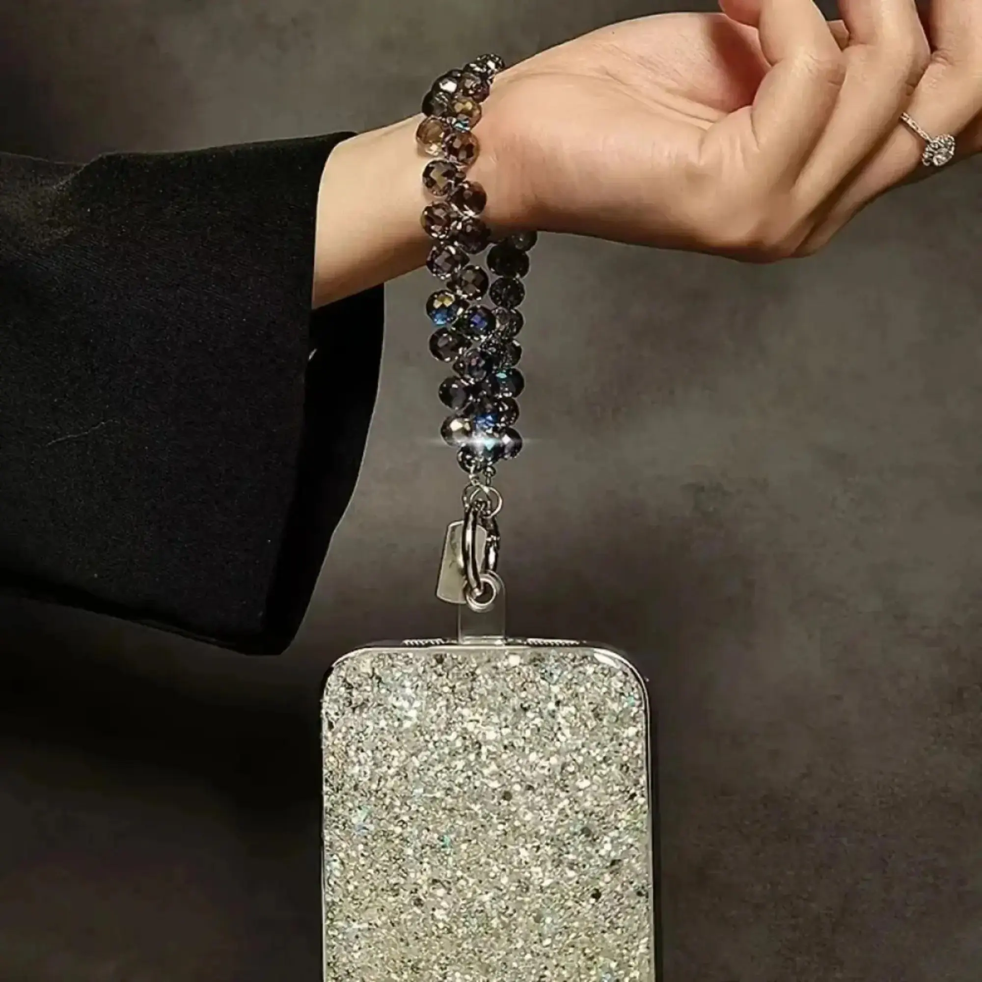 3 Pack Rhinestone Phone Lanyard Set, Bling Crystal Beaded Phone Straps with Detachable Metal Chain, Cute Wrist Strap Neck Lanyard for Cell Phones Keys and Bags, Fashion Phone Accessories for Daily Carry Travel and Gifts