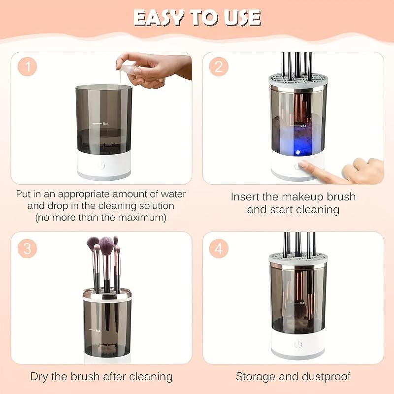 USB/battery Powered Makeup Brush Cleaner Machine, Brush Cleanser, Electric Rotating Cleaning Tool, Holds Multiple Brushes, Perfect Gift for Women, Cosmetic Brush Cleaner