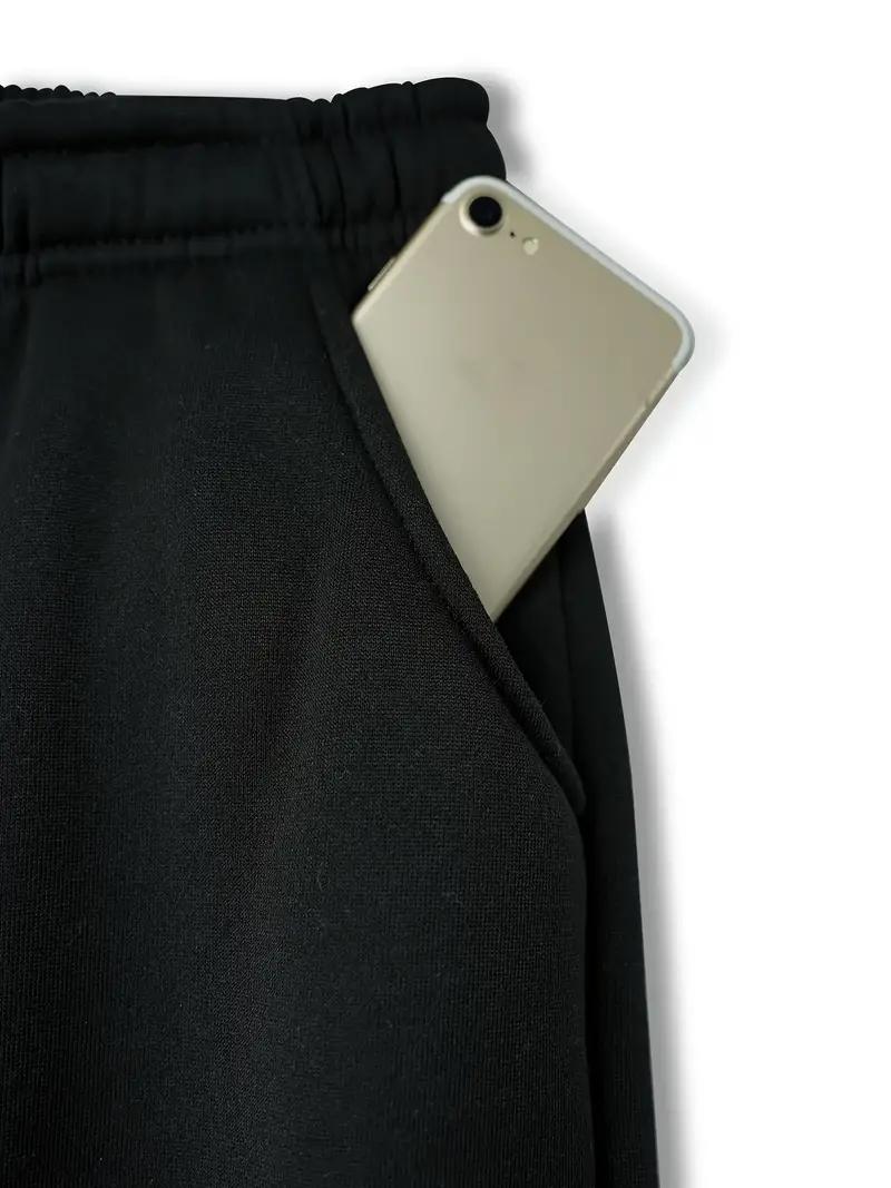 Men's New York Printed Hoodie Sportswear Set - Polyester Sportswear Set with Pocket, Long Sleeve, Loose Style, Knitted Fabric, Autumn/Winter, Slightly Elastic