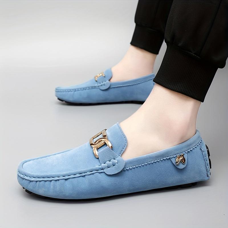 [Microfiber Fashion Loafers] Non-Slip Durable Microfiber Synthetic Upper Fashion Loafers| Rubber Sole, Casual Slip-On Shoes for Men and Women - Solid Color, All-Season Wear