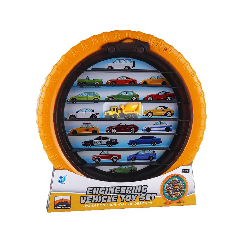 Cross-border new product: children's wheeled storage construction vehicle tin model toy car