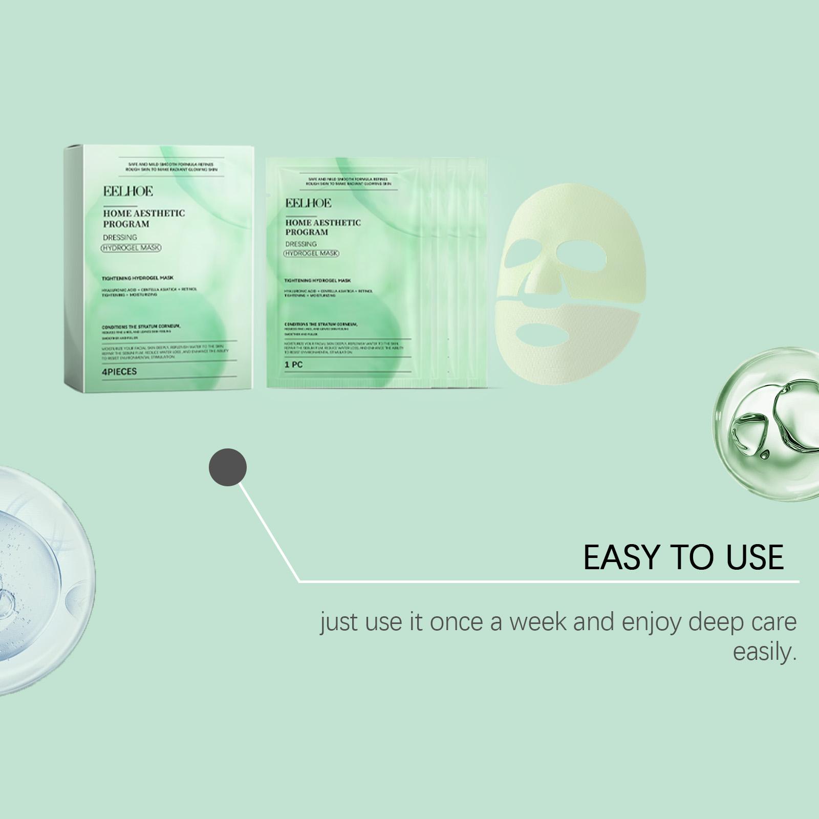 EELHOE Retinol Hydrating Sheet Mask Box Set (4 Sheets), Anti-Aging Facial Mask for Glass Skin, Wrinkle Cream Results for Firming & Pore Tightening, K-beauty Sleeping Mask, Korean Skincare TikTok Exclusive Bundle, Gentle Radiant Dewy Skin Care, 4 Pcs