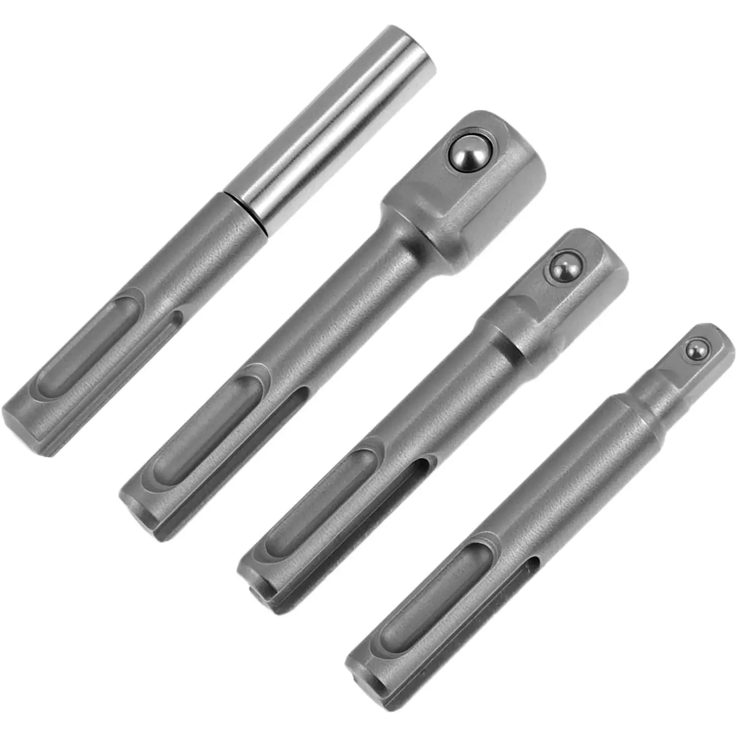 Socket Adapter Set of 4 - Includes 1/4", 3/8", 1/2" Adapters with Ball Detent Design for Quick Connection | Stainless and Vanadium Steel |  Compatibility