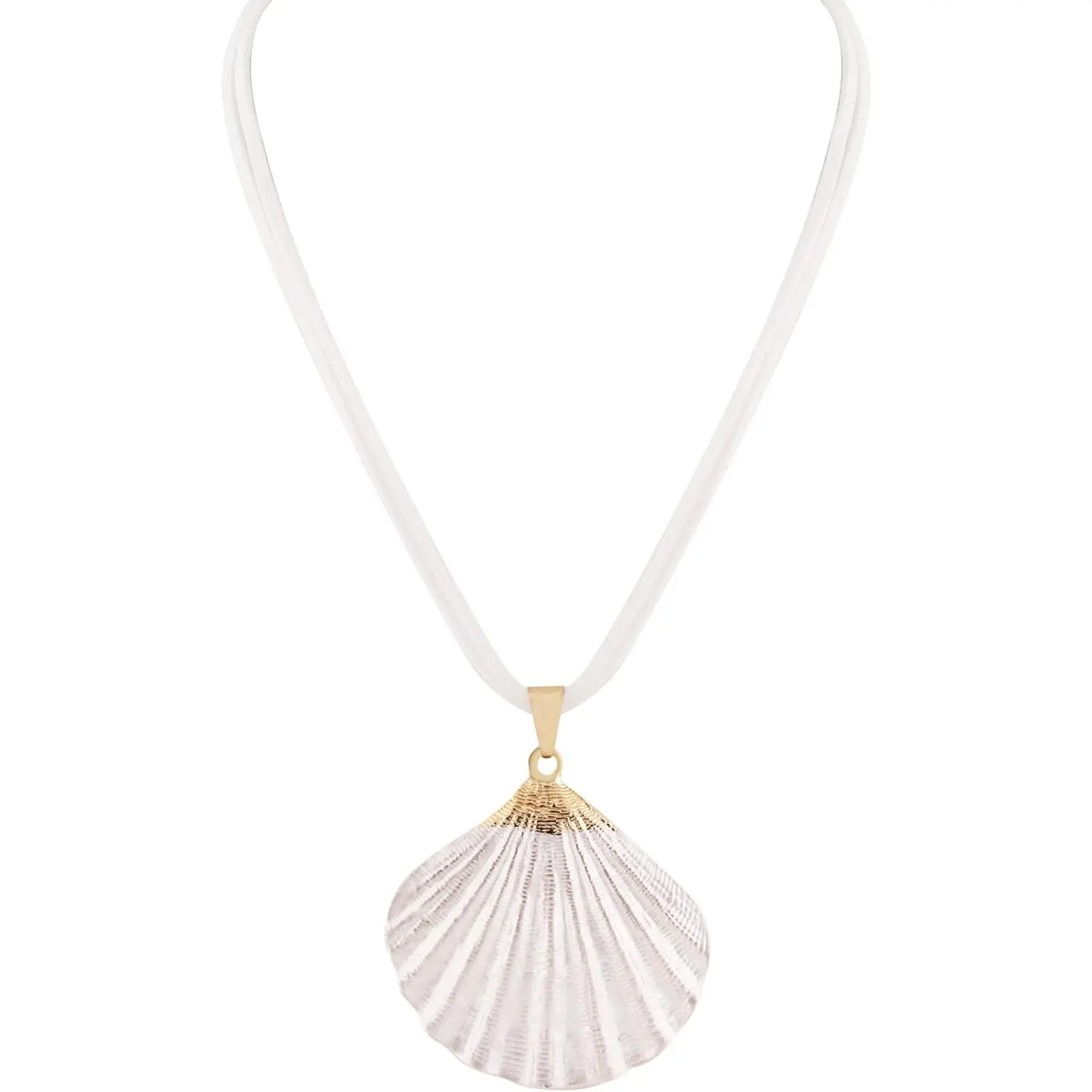 Summer Cutecore Mermaidcore  Chunky Statement Seashell Cord Necklace Seashell Cool Necklaces  Accessories Essentials for Women