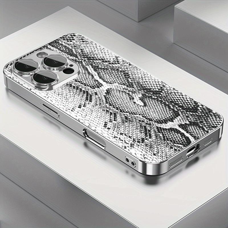 Premium Snake Skin iPhone Case with Electroplated Edges - Trendy Luxury Style for iPhone 17/16/15 Pro Max 14 Plus/13/12/11 Pro Air
