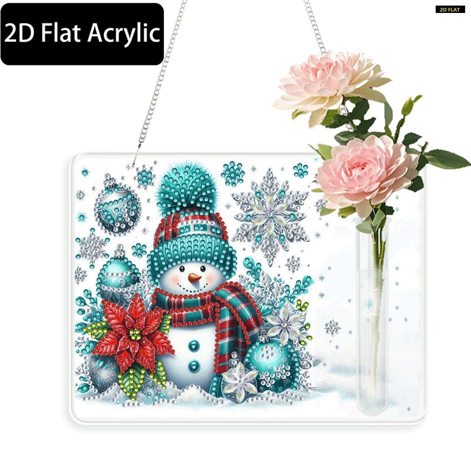 2D FLAT2D Flat Acrylic Decorative Wall Tube Vase Special Shape Hanging Diamond Art Kits Diamond Painting Hanging Ornament Window Hanging ADiamond Painting Kit is Suitable for Decorations. Create Unique DIY Handicrafts, Making Gifts Distinctive and Unique!