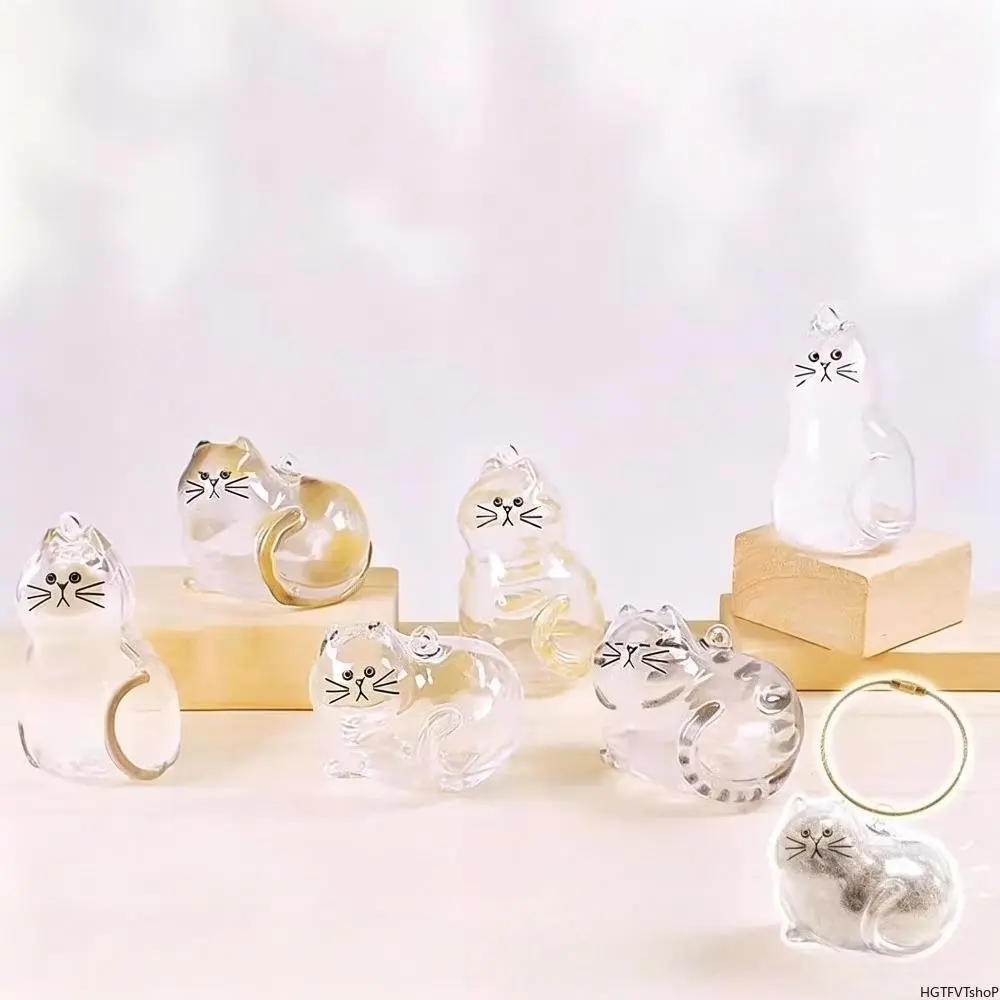 3PCS Unisex Plastic Bottle-Shape Pet Fur Storage Keychain, Dustproof Seal Burr-Free Smooth Surface Mini Pet Hair Keepsake Pendant, Sentimental Memorial Gift for Cat & Dog Lovers
