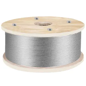 VEVOR 316 Stainless Steel Wire Rope 500ft Length, Steel Wire Cable 3/16 Inch, Steel Cable Railing Decking With 1x19 Strands Construction, 4700lbs Breaking Strength For Stair, Handrail, Clothesline