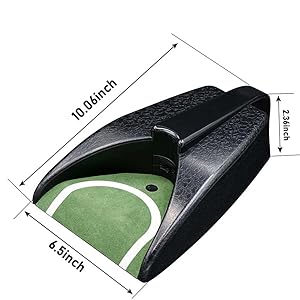 Golf Putting Alignment Mirror with Putting Cup Combo, Portable Training Aids, 12"L x 6"W Mirror, Hole Cup Set, Practice Putting Trainer hs  3  4  golf