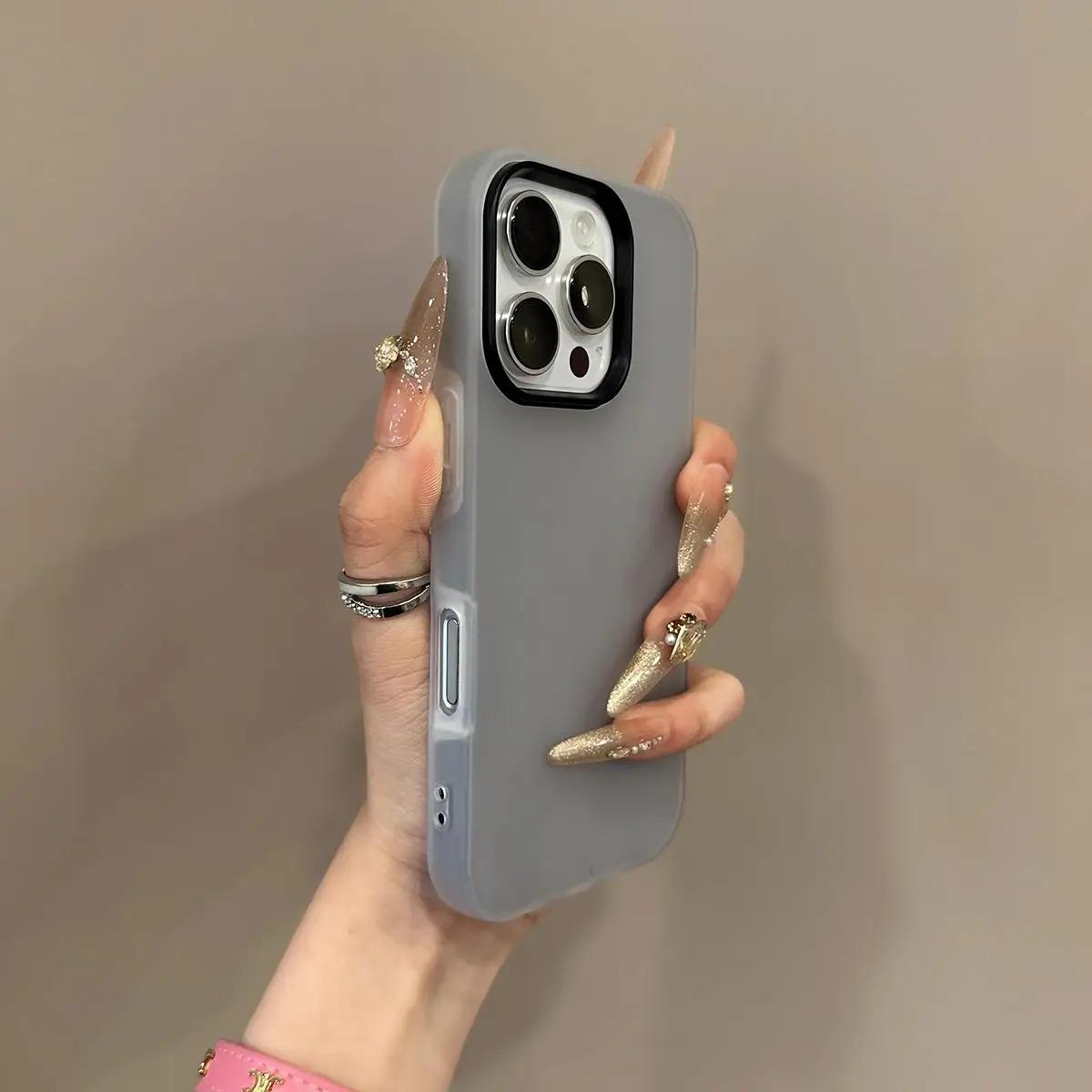 Matte Candy Color 2IN1 Soft Phone Case For iPhone 17 Air 16 15 14 13 12 11 Pro Max Plus 16E X XR XS Shockproof Protective Cover