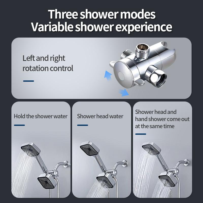 1 High Pressure Shower Head, ABS Material, One Combo Set and One Single Fixed Shower Head Option