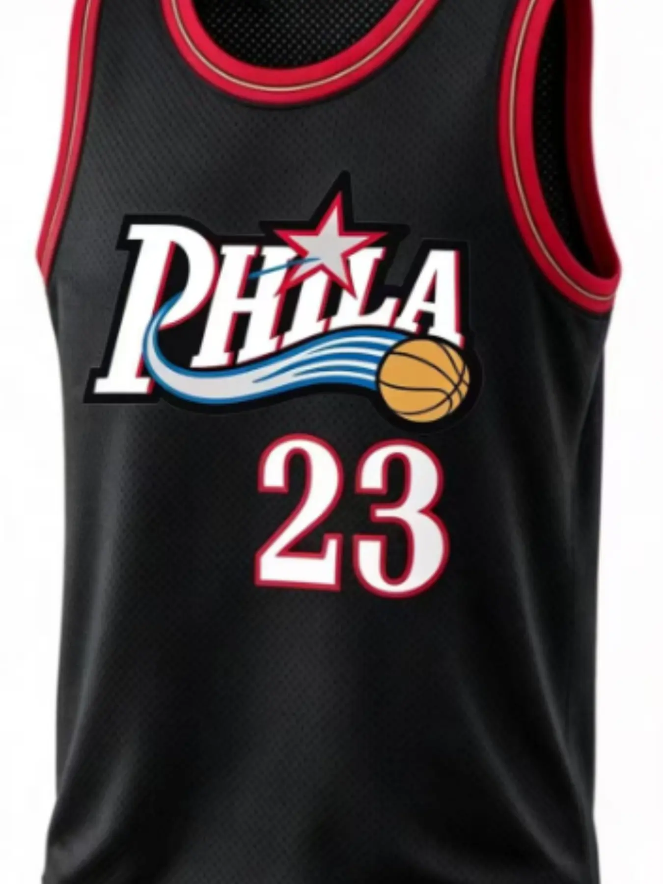 23 Number Embroidered Basketball Jersey, James Philadelphia Sports Wear, Loose-Fit Sporty Design, All-Season Athletic Apparel
