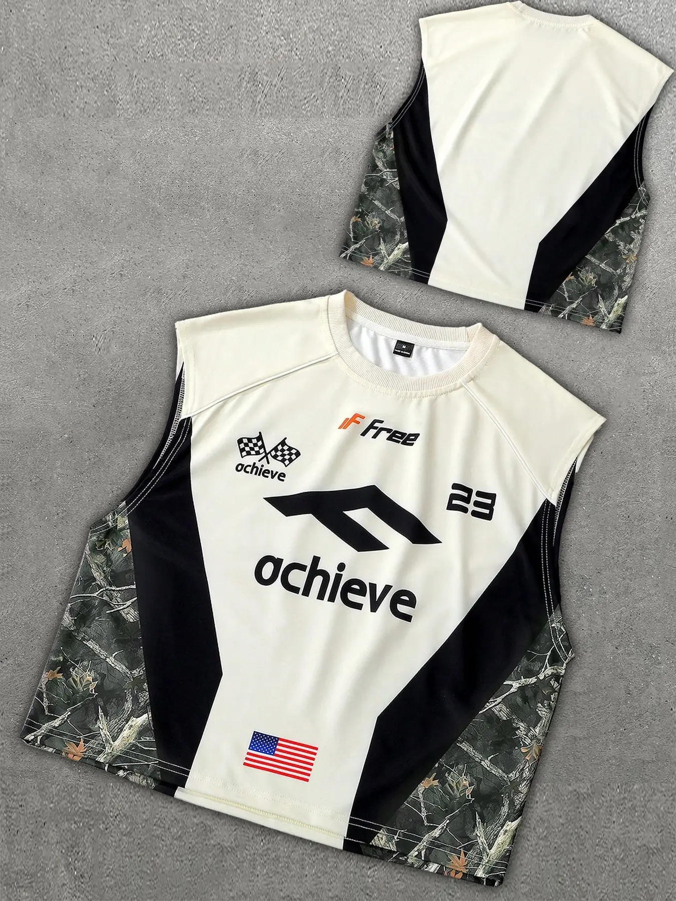 Men's Retro Racing Camo Print Vest, Street Style Colorblock Sleeveless Sports Top, Patchwork Design, Ideal for Sports, Fitness, Casual Wear, Workout Sports Vest, Sports Singlet