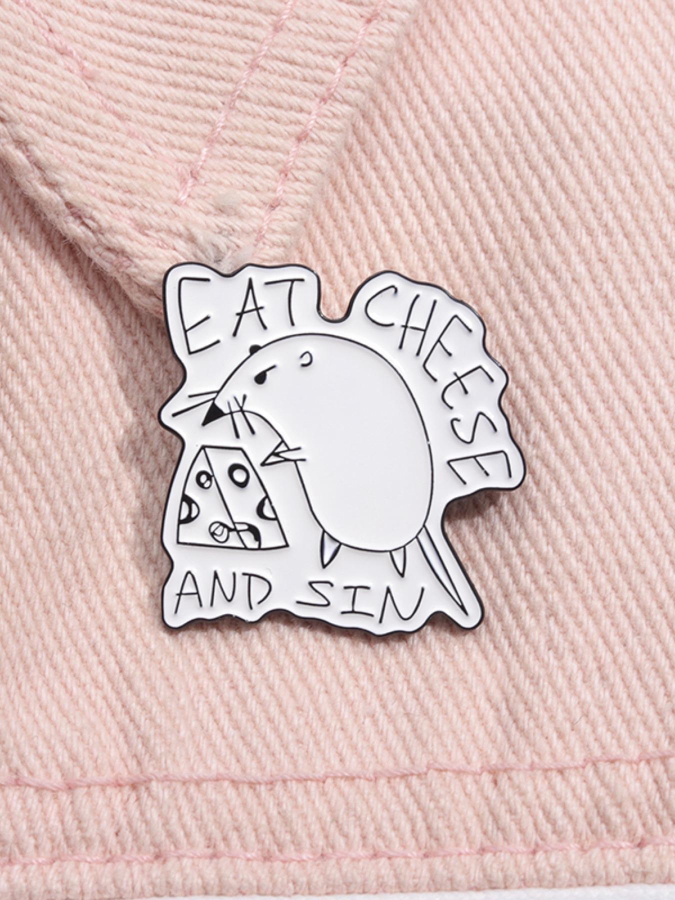Cute Rat Design Brooch, Durable Metal Pins, Fashion Alloy Badge Jewelry for Backpack Hat Gift, Charms, Enamel Pin Suitable for Backpacks, Jeans, Scarves, Hats Decoration Fixed Buckle, Fashion Accessory