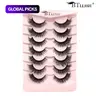 Thick Curling Fluffy False Eyelashes, Volume False Eyelashes, DIY Dramatic Lashes, Wispy Cat-Eye Faux Lashes, Portable Eye Makeup Accessory for Women and Girls, Fake Lashes #GLOBAL PICKS