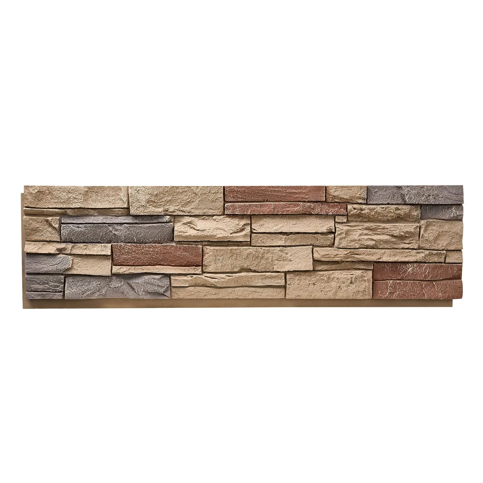 【DealsForYouDays】VEVOR Faux Stacked Stone Panel, 45.6 x 12.8 in Artificial Stone Wall Panels, High-Density PU Stones Siding Panel, Easy to Cut, Rock Panels for Interior and Exterior Decorations, Brick Red