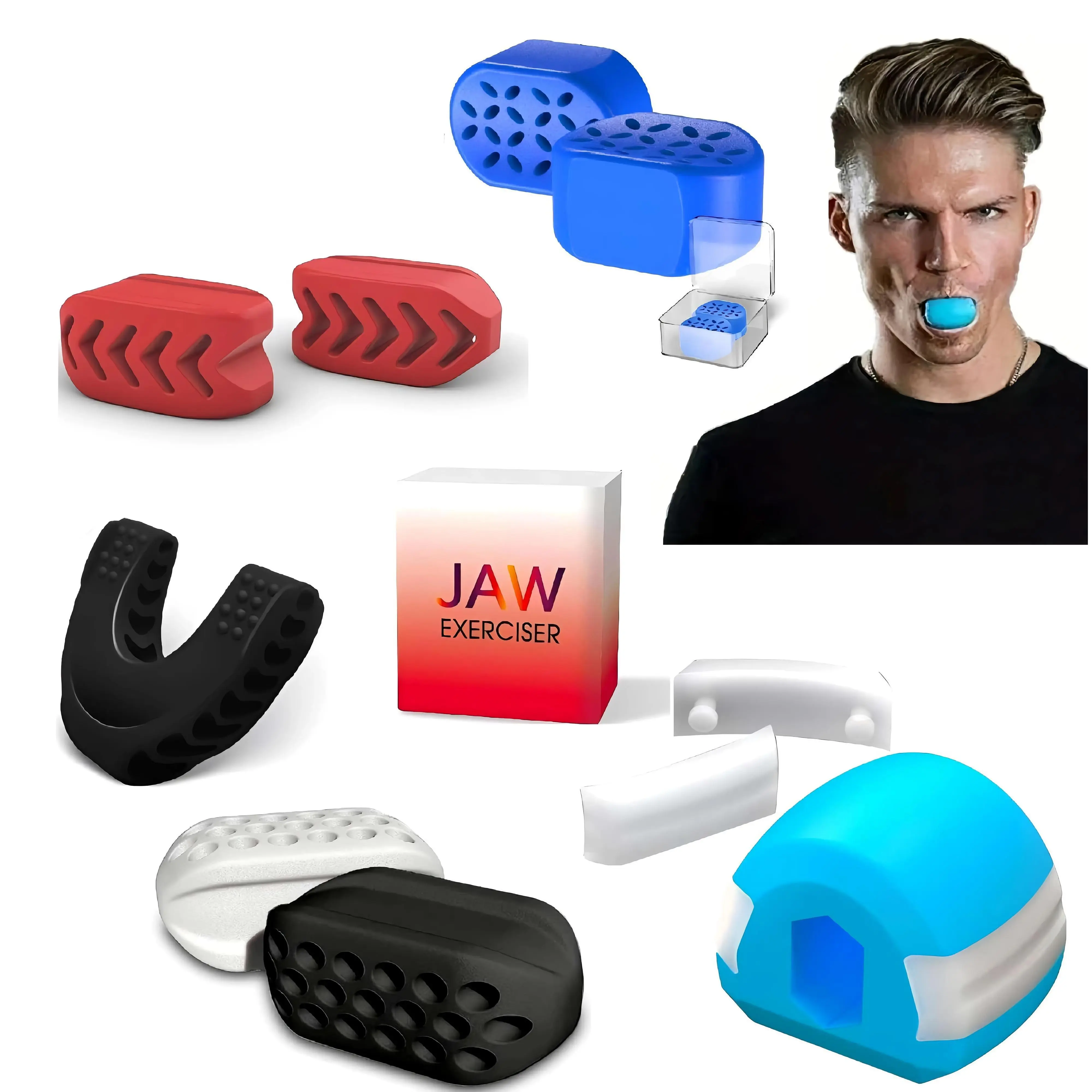 Food-Grade Silicone Jaw Exerciser, Tear-Proof Facial Care Tool for Daily Toning, Unisex Jawline Shaper and Home Beauty Tool with Case