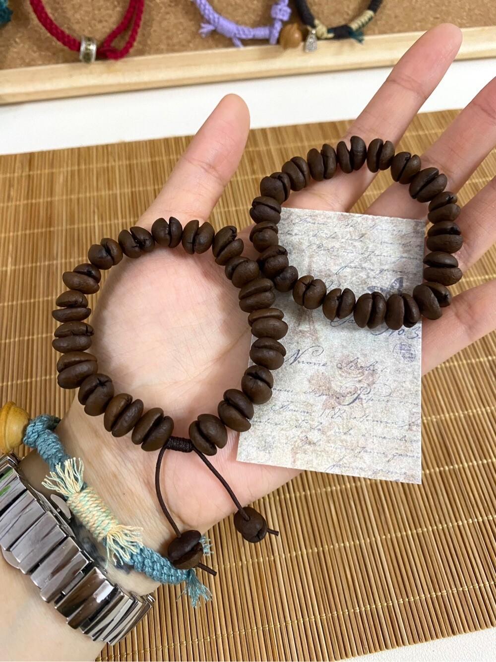 Natural and genuine coffee bean bracelet, cute, trendy, elegant and individual bracelet, fashionable couple bracelet, niche design