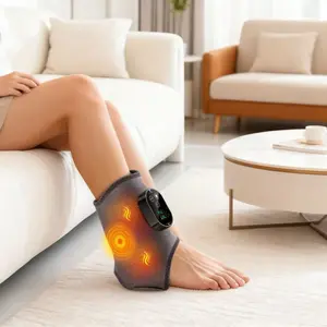 Wireless Ankle Massager, Portable Heat Press Vibration Foot Massage, Ankle Joint Protection, Heated Belt, 3 Levels Temperature & Strength Adjustment