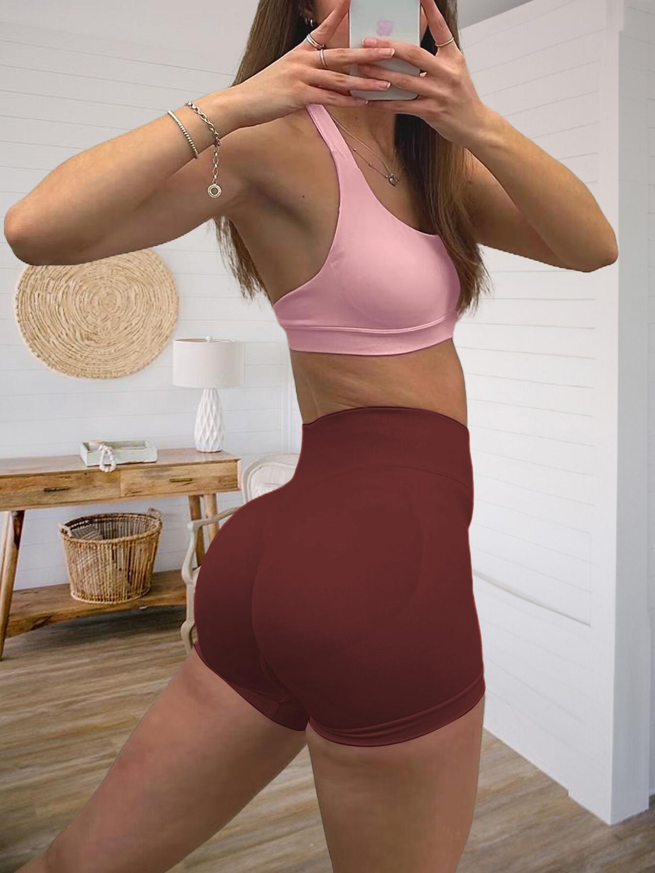 Seamless Shorts for Women, Invisible Scrunch Butt Lifting Gym Booty Biker Shorts, Breathable Comfortable High Stretch Skinny Shorts, Gym Shorts, Ladies Sportswear for Indoor Outdoor Wear, Athletic Shorts, High Waist Shorts