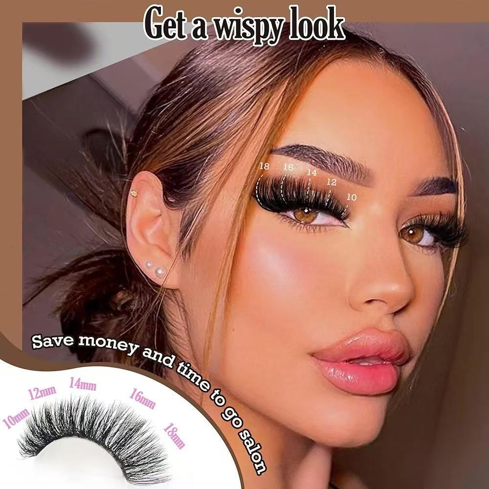 100D Lash Clusters Kit Natural Individual Lashes Wispy Eyelash Extensions 8-16mm DIY Lash Extension Kit Lash Bond and Seal Waterproof, Lash Applicator, Thick False Eyelashes Kit