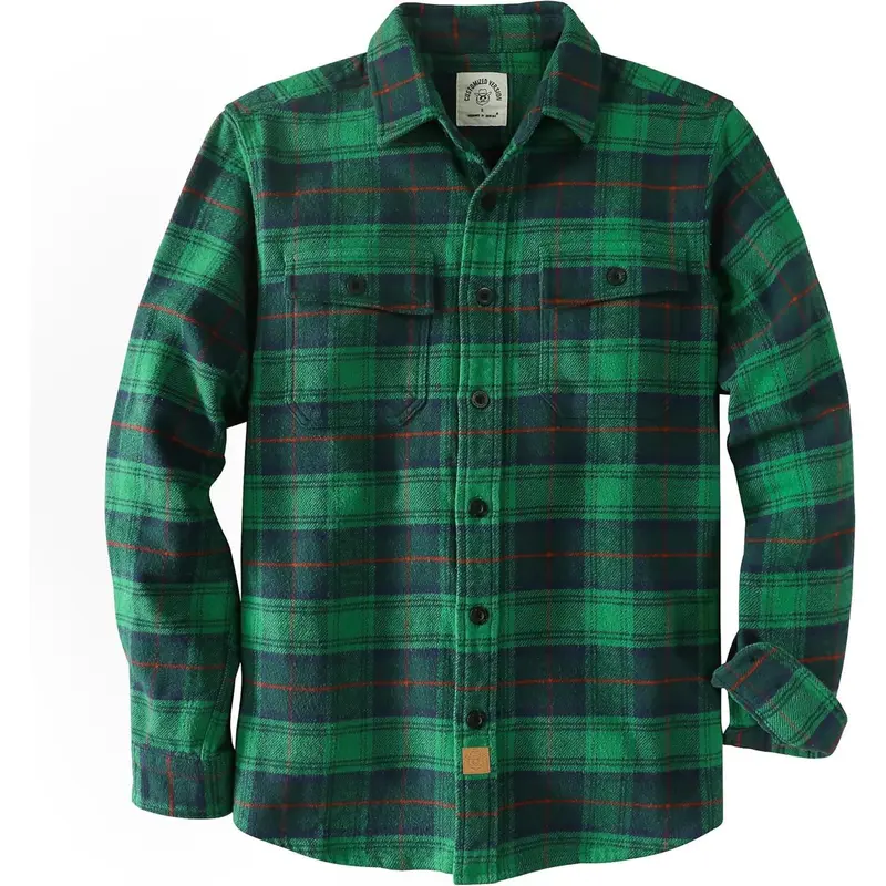 Dubinik. ®   13oz Ultra Heavyweight Flannel Shirt for Men Long Sleeve Mens Plaid Button Down Shirts Vintage 100% Cotton