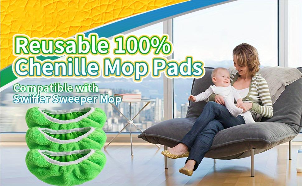 15-piece set of reusable microfiber mop pads, suitable for floor mops--dry cleaning cloth and wet mop cloth, suitable for household cleaning--washable wet mop pads, used for floor wiping (mop not included)