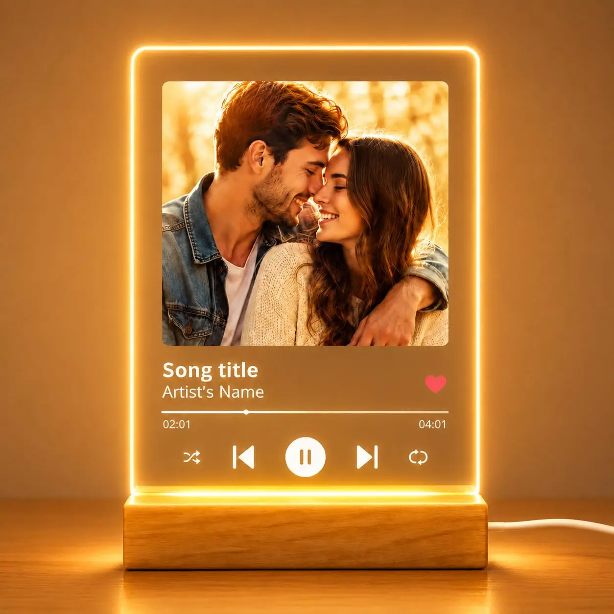 Orivox Custom Spotify Plaque, Personalized Couple Photo Gift