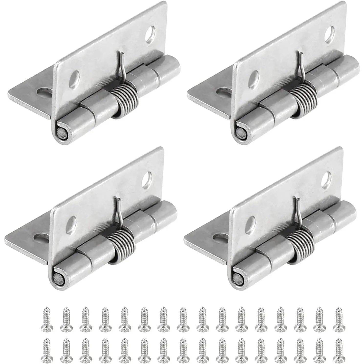 4 count Spring  Hinges for Cabinets, 2 Inch Length Stainless Steel Spring Hinges Self Closing