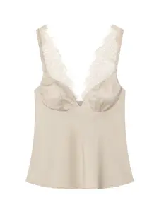Women's Sexy Lace Trim Sleeveless Top, Slim Fit Retro Tank, Elegant Casual Wear, All-Season Fashion, Plain Surface Design