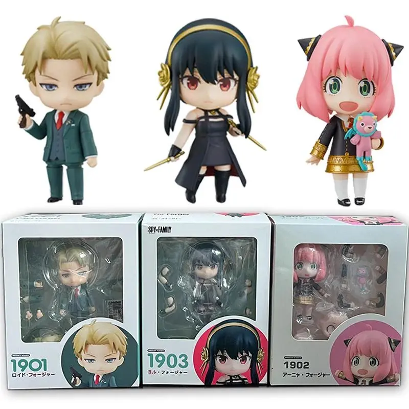 2026 Hot Anime Spy Family PVC Plastic Action Figures - 1901 Loid Forger, 1902 Anya, 1903 Yor Q-Version Movable Joints Kawaii Dolls for Birthday Gifts (Toys & Hobbies Classic Novelty Model)