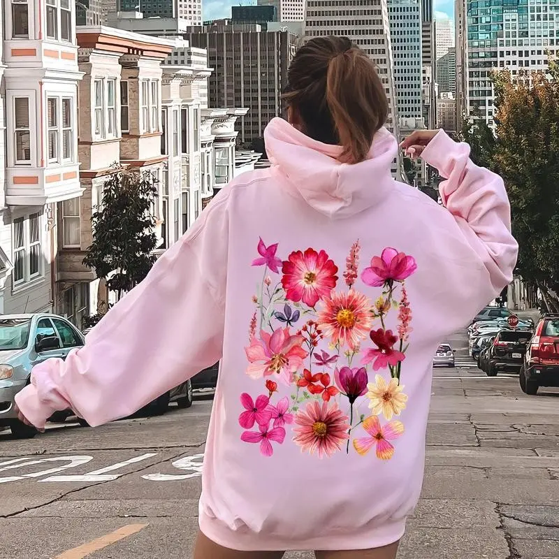 Vibrant Pressed Flower Dandy Hoodie