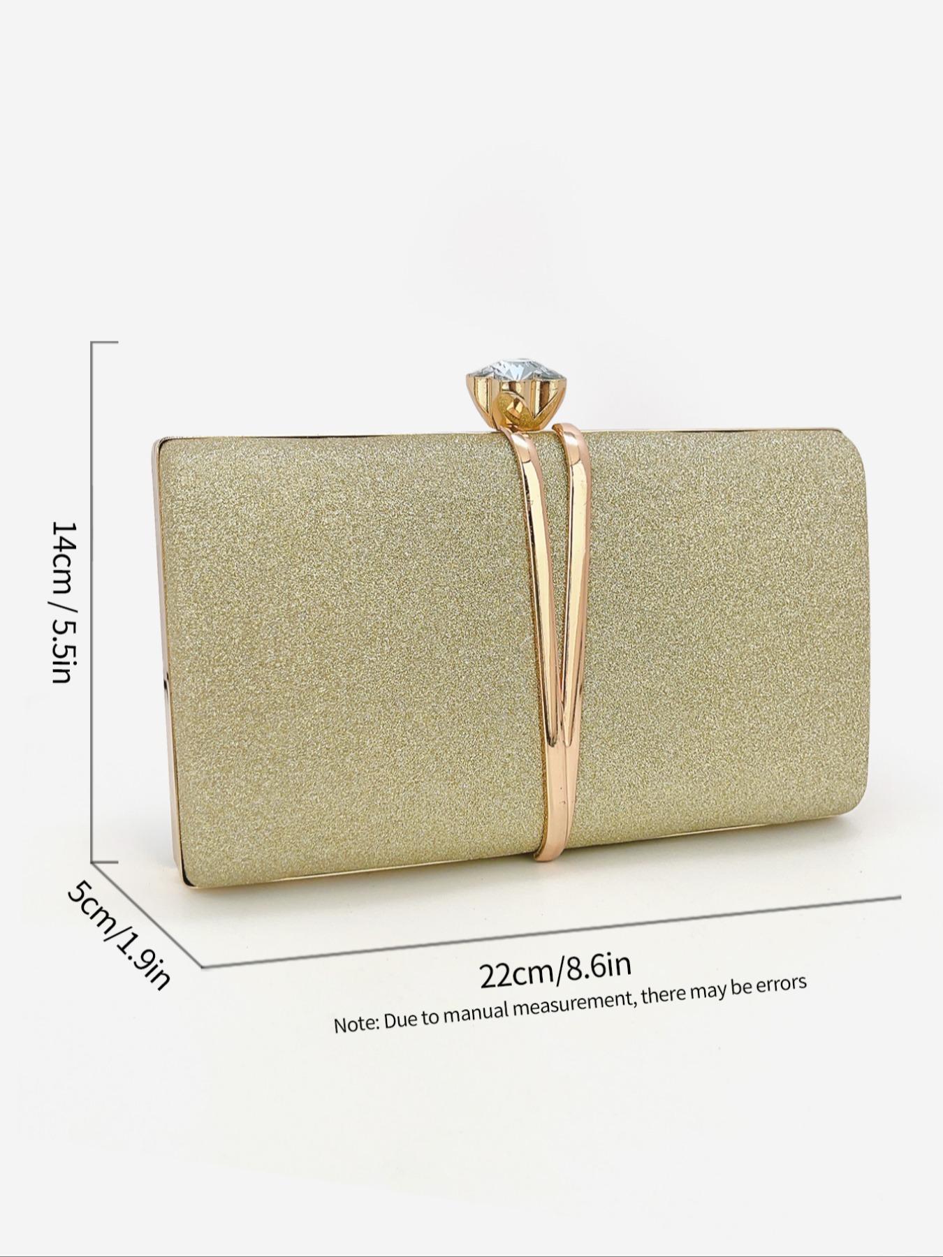 Women's Elegant Glitter Rhinestone Decor Evening Bag, Exquisite  Crossbody Bag with Chain Strap, Trendy Clutch Bag for Party Decor for Women & Girls