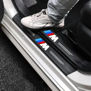 Carbon Fiber Car Sticker Auto Door Trunk Protective Strip Anti Scratch Decal For BMW M Emblem E46 E36 E34 F10 E90 F30 E60 F30 E53 E30 E92 E87