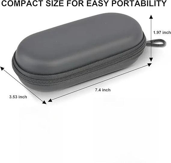 Dual Compartment Double Glasses Case, 2-Pair Eyeglasses & Sunglasses Organizer with Zipper Closure, Compact Secure Clip-On Storage Box for Travel, Daily Carry & On-the-Go