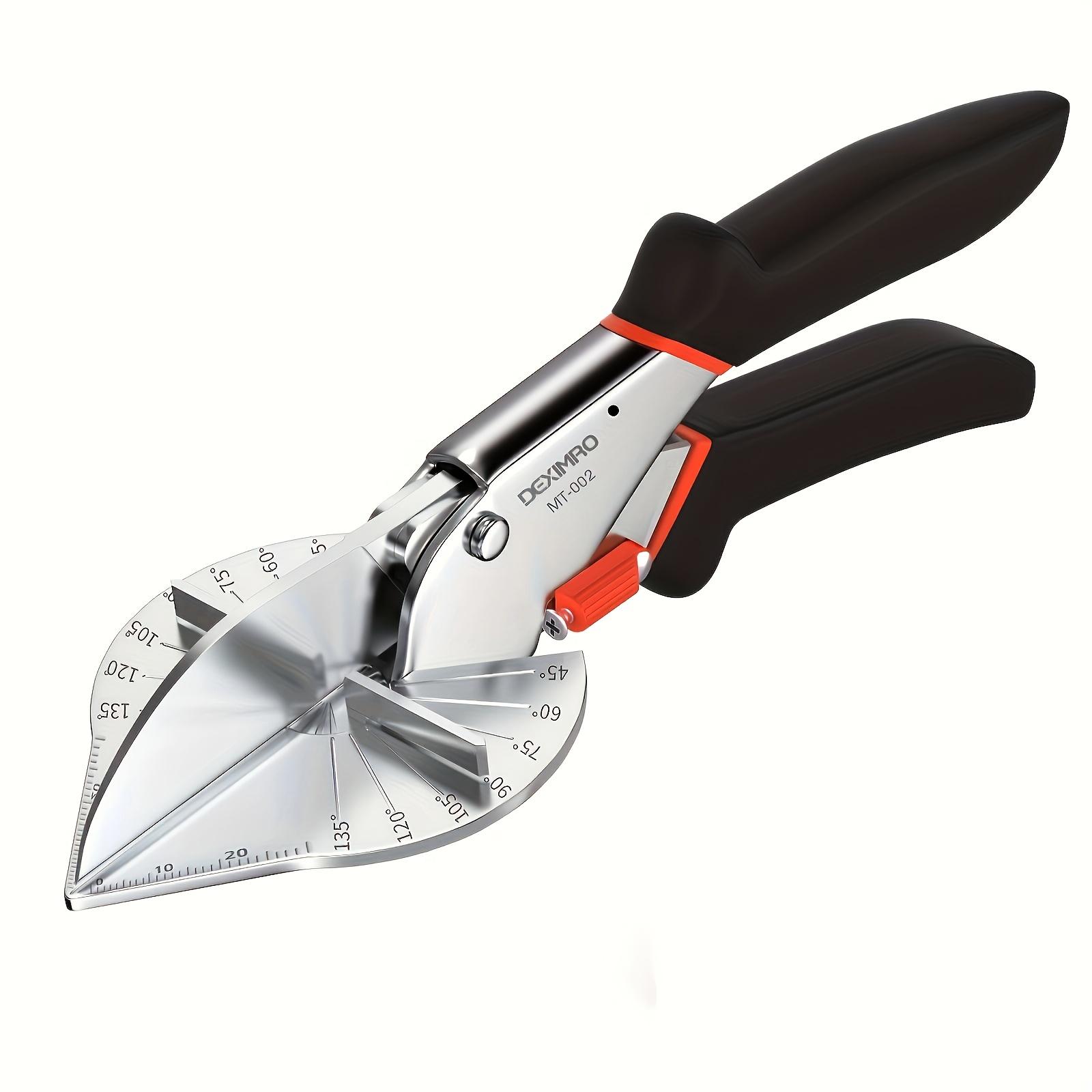 Miter Shear for Trim – Adjustable 45 °   to 135 °   Angle Cutter for Moulding, Quarter Round, Wood, PVC, and Plastic, Precision Cutting Tool with Replacement Blades, Easy to Use for DIY Home Improvement, Carpentry, Flooring, Baseboard Installation