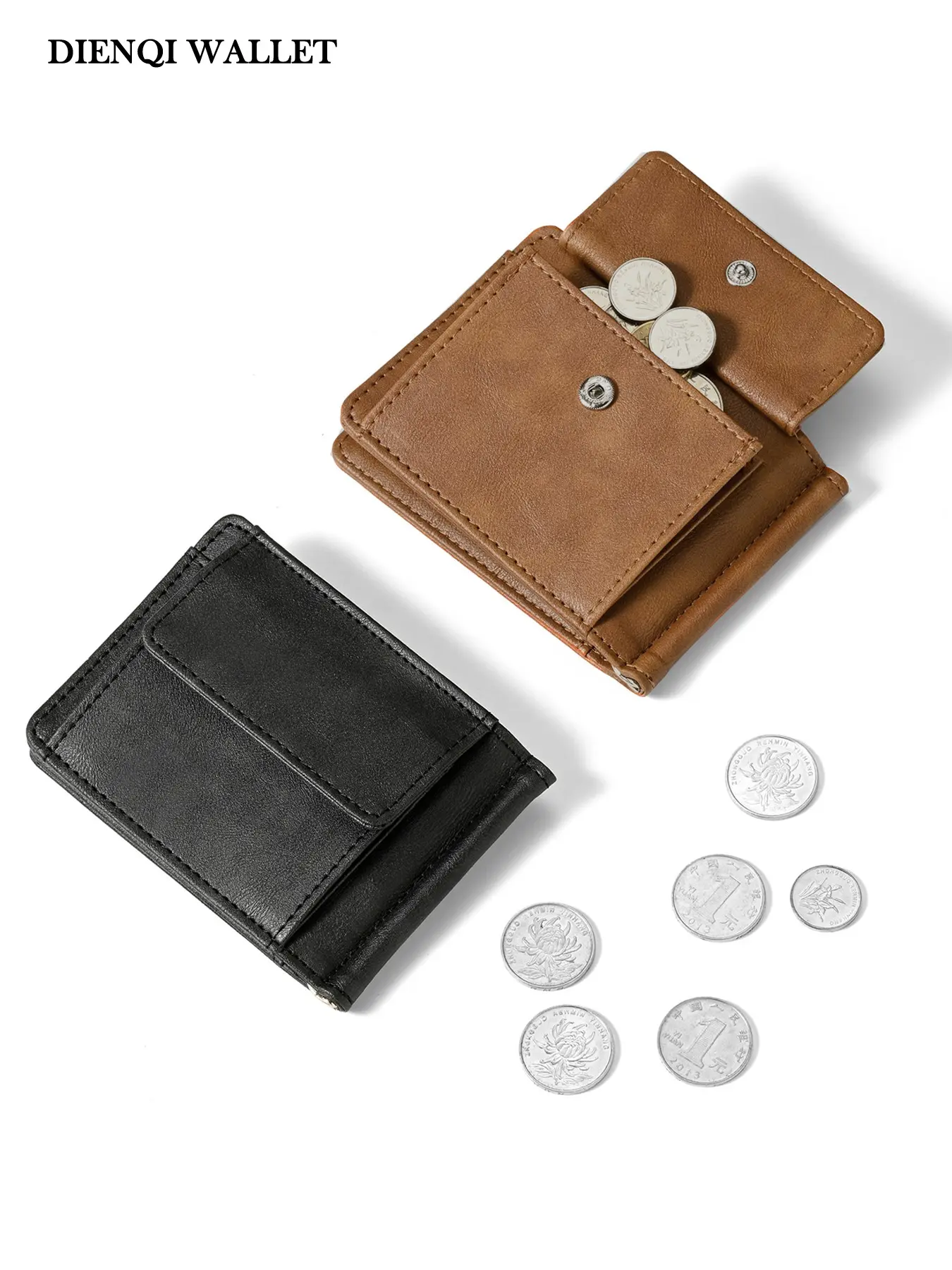 Minimalist Rfid Credit Card Holder, Secure Men's Leather Wallet, Multi Card Slots, Coin Pocket, Cash Storage, Daily Use