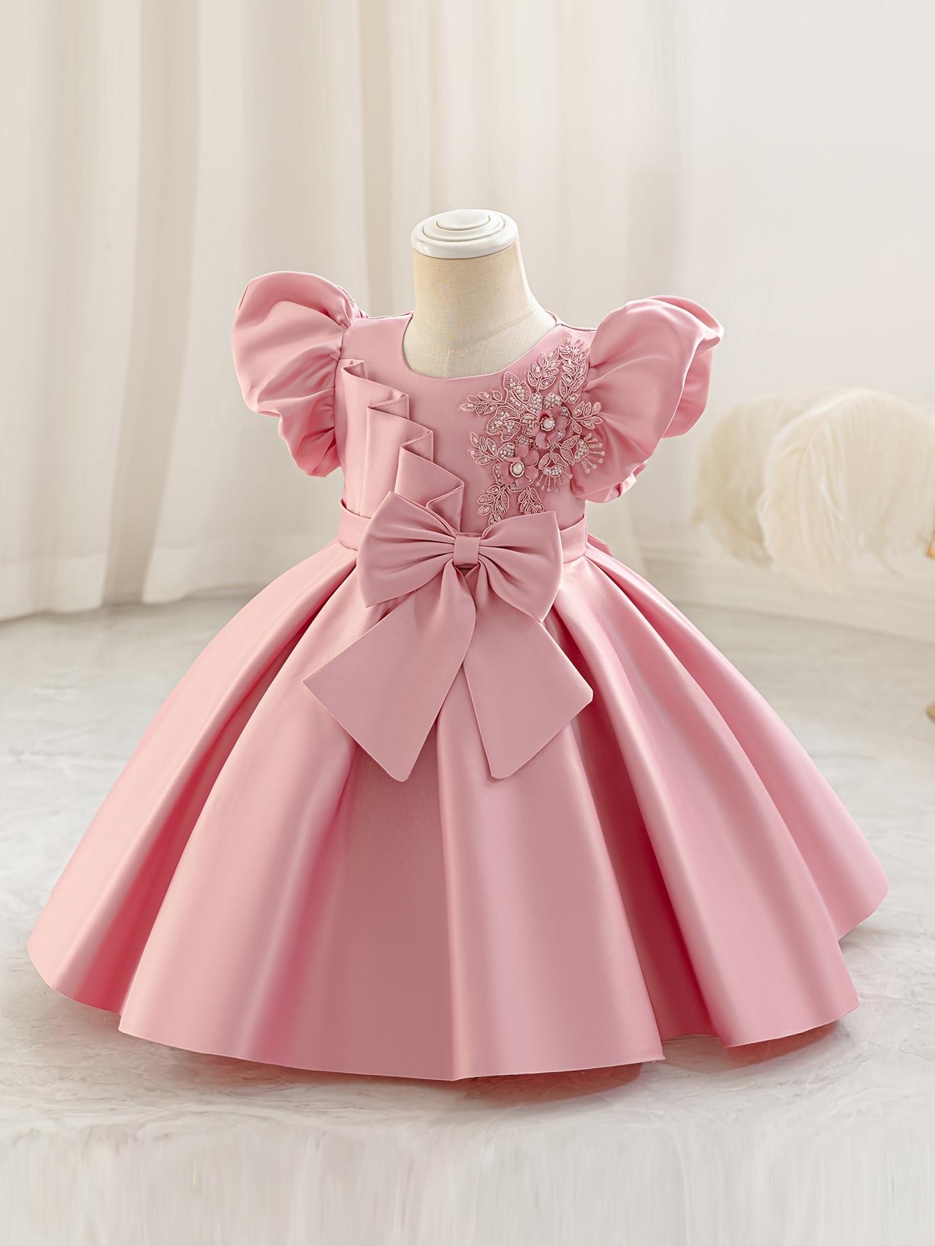 Girls' Birthday Princess Party dress - Soft Pink Formal gown with flared skirt, Non-Stretchy Birthday, Christmas,, Girl Dres, Pink Dres, Elegant Dress Girl, Princess Dress Girl, Pink Dress Girl