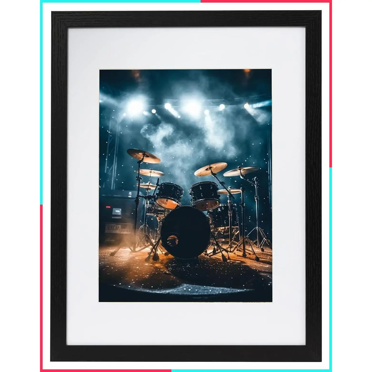 12x16 Picture Frame Black, Wall Mount, Displays 9x12 with Mat or 12x16 without Mat