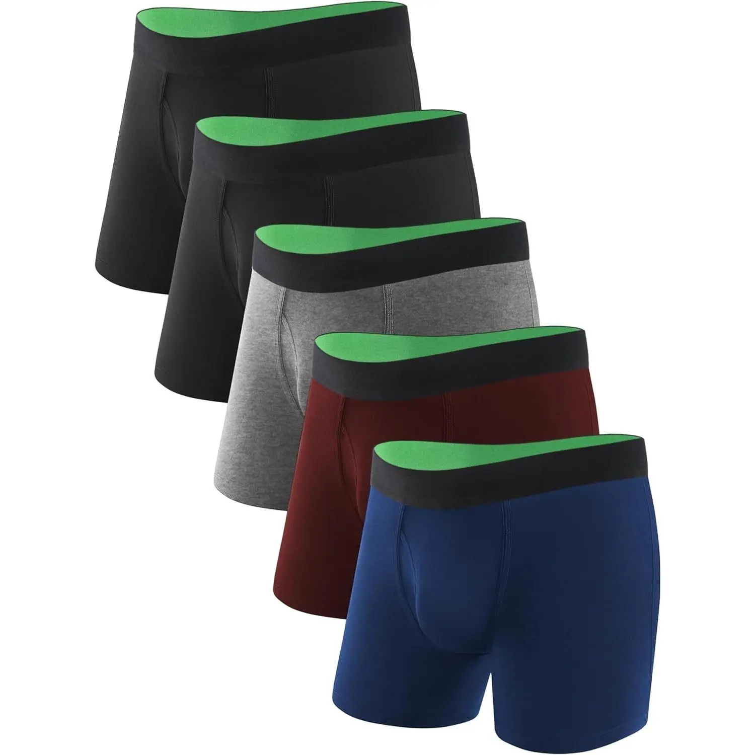 Washable Incontinence Underwear for Men Regular Absorbency Incontinence Boxer Briefs with Fly 5 Pack