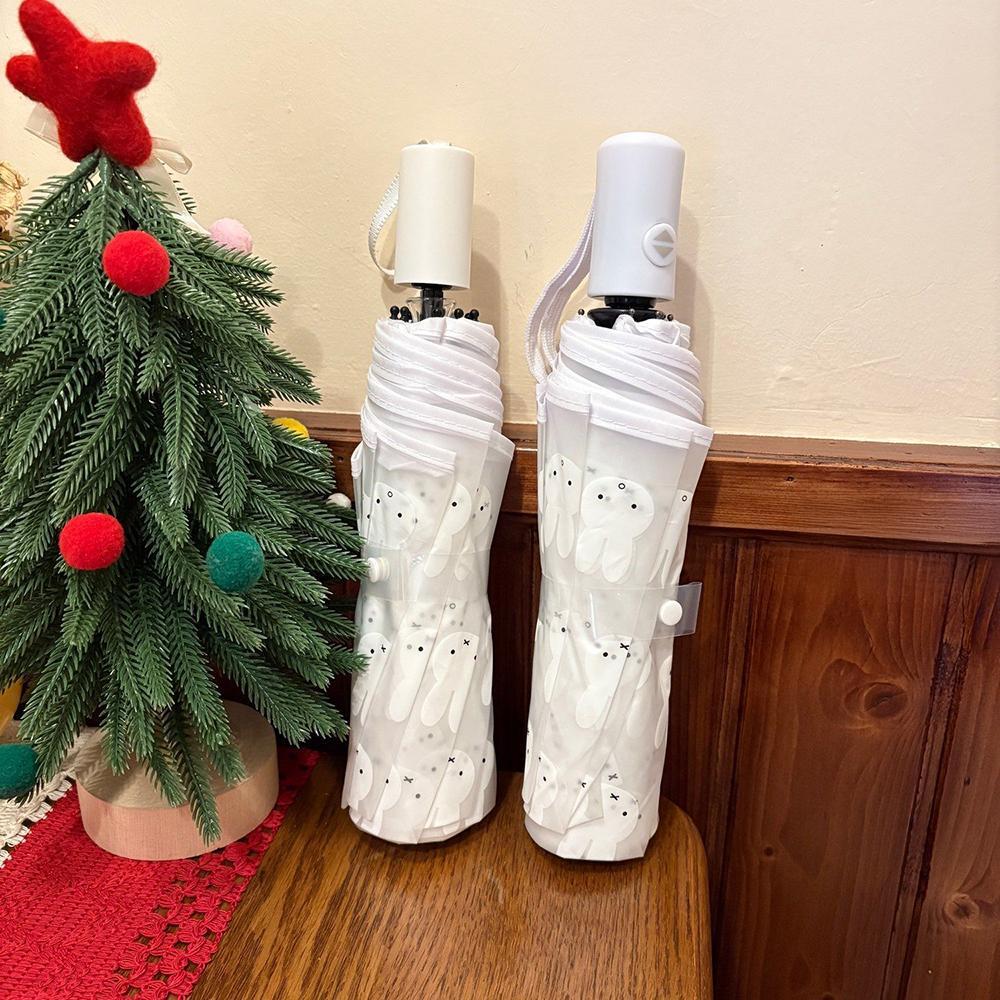 Kawaii Miffy Cute Fully Automatic Umbrella Cartoon Rabbit Printing Transparent Ins Style Foldable Portable Parasol Gir Gift